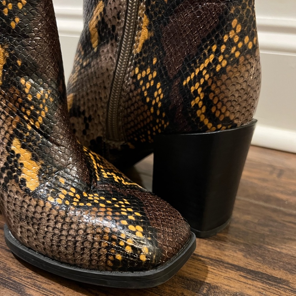 Franco Sarto Generous Snake Print Block Heel Ankl… - image 6